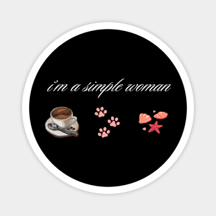 I'm A Simple Woman Summer Coffee Paw Dog&cat Magnet